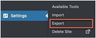 wp export